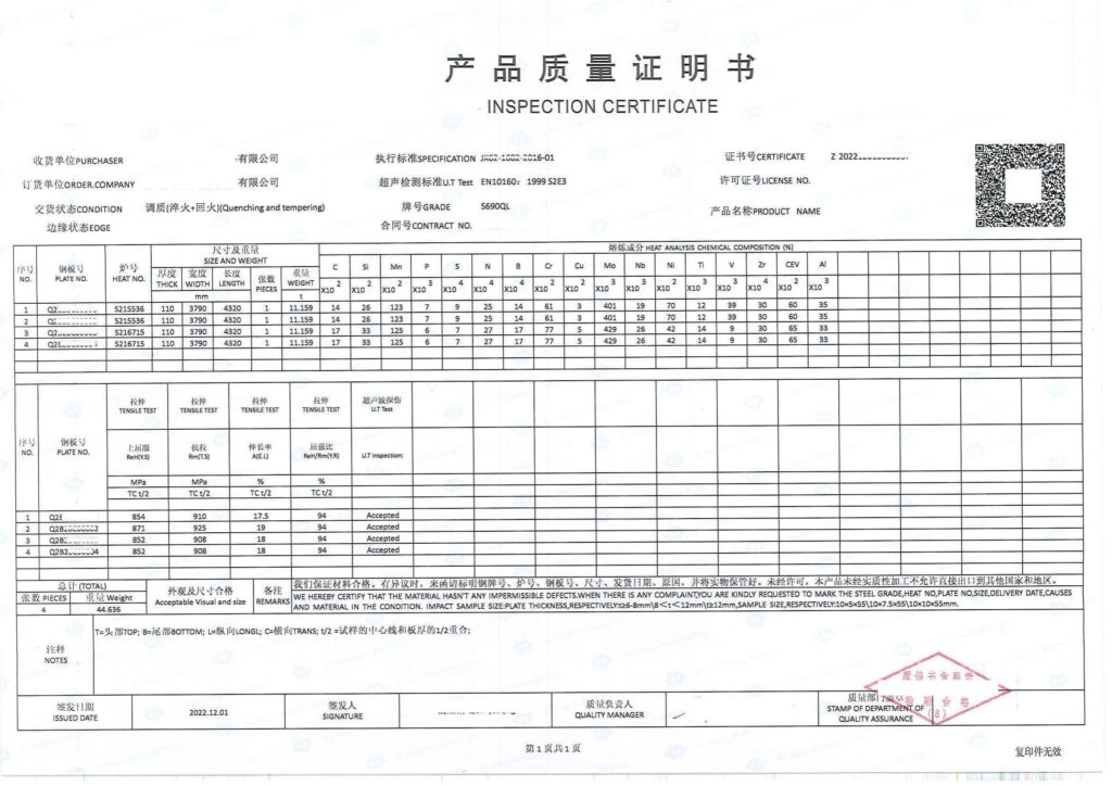 material test report example